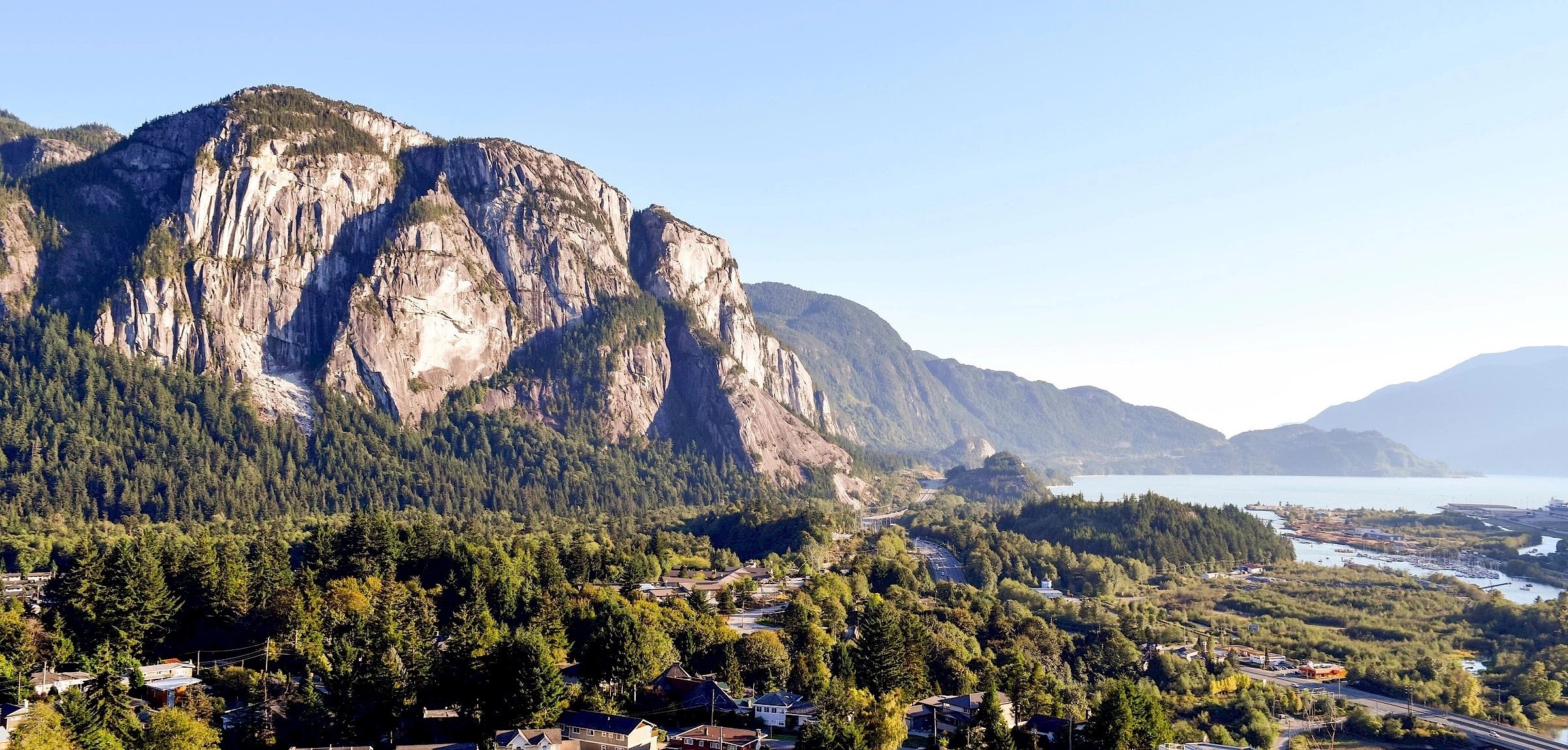 The Stawamus Chief above Squamish and Howe Sound