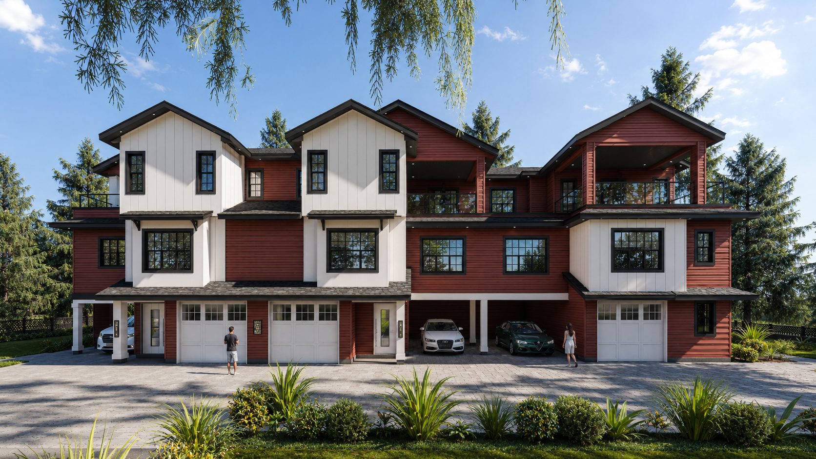 Rendering of The Heartwood triplex on Cottonwood Road